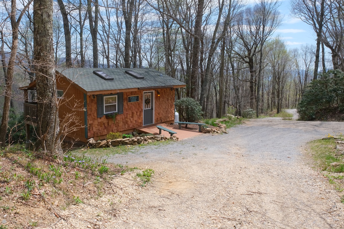 Drive into camp and this is the first cabin on the right!