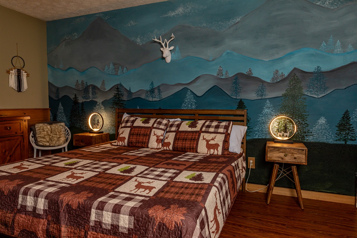 King bed in basement bedroom #3