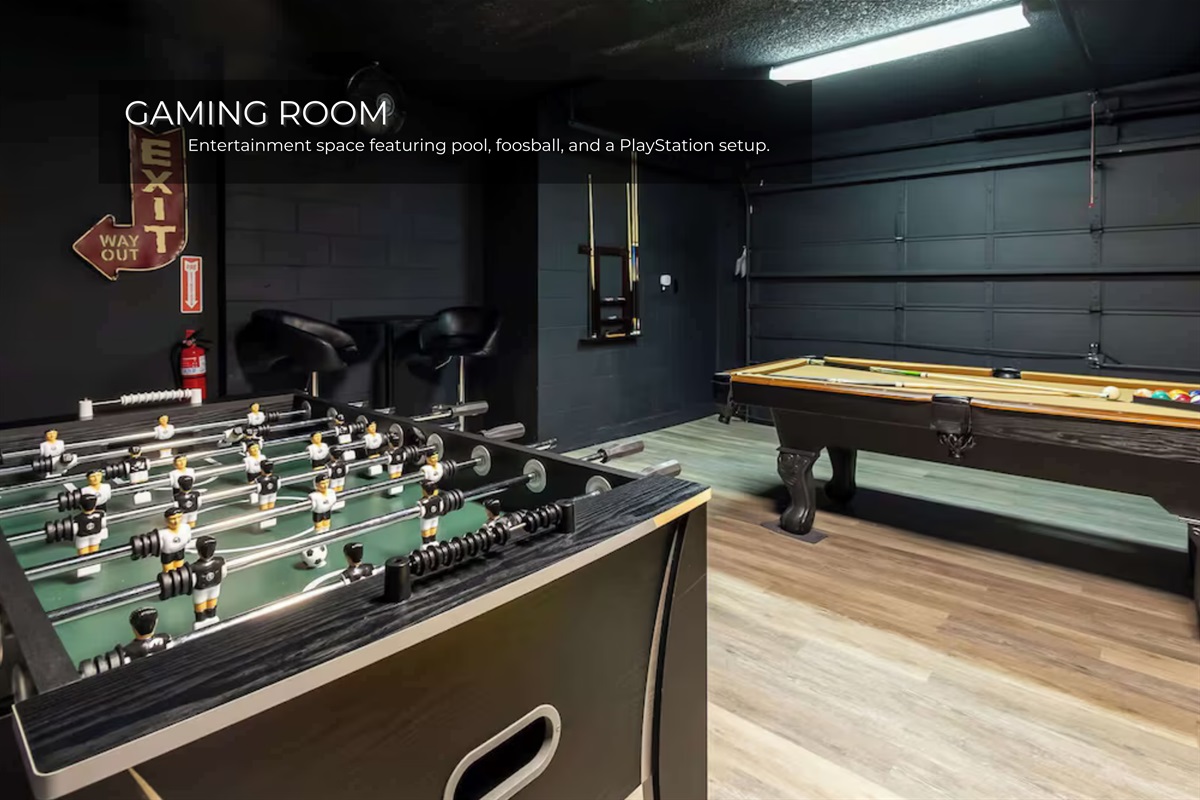 Bring everyone together in this ultimate game room packed with entertainment.