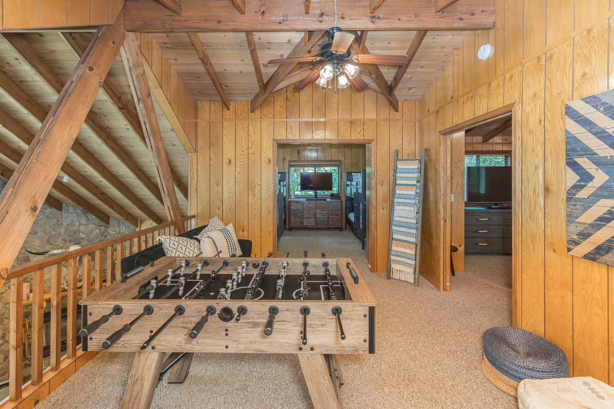 Foosball, games, and extra hangout space upstairs.