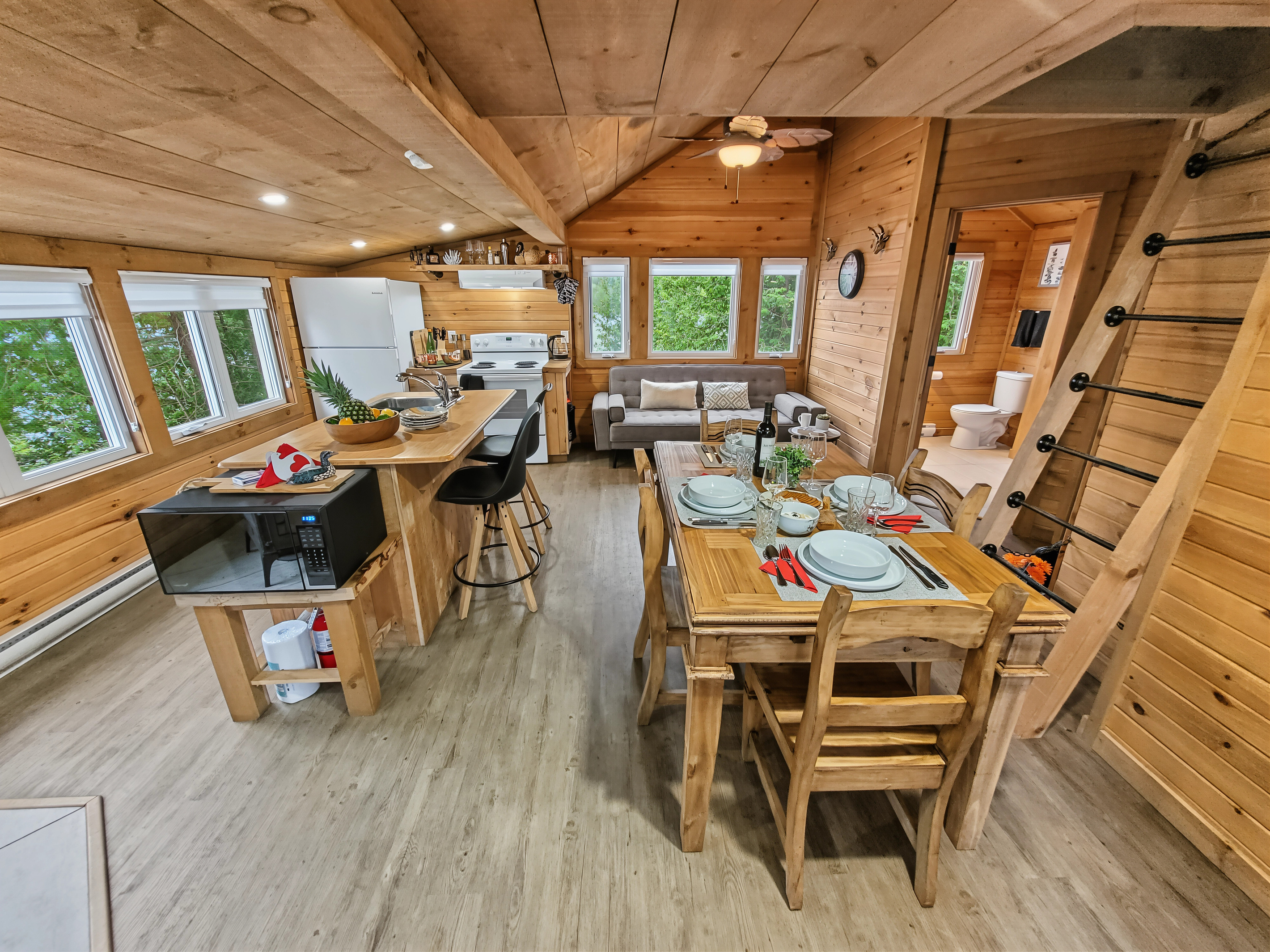 Dining area and kitchen
