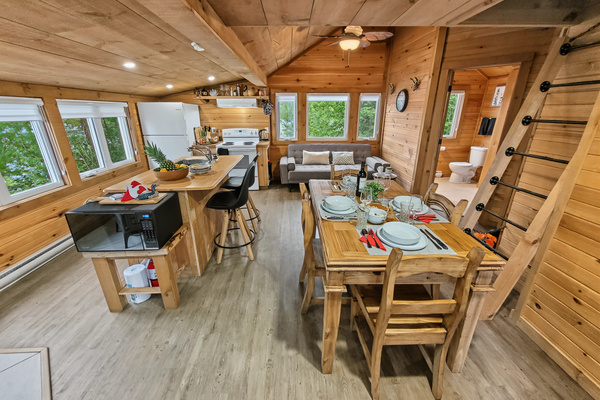 Dining area and kitchen