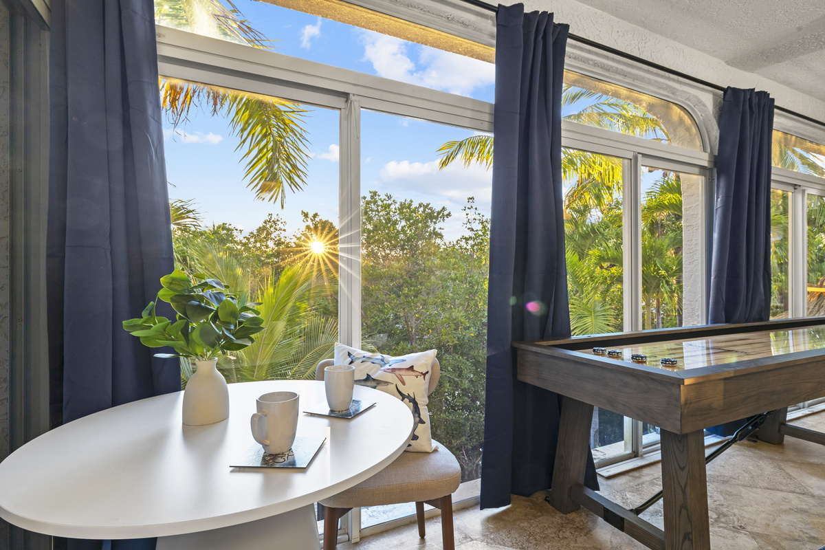 Enjoy your morning coffee surrounded with that tropical keys vibe.