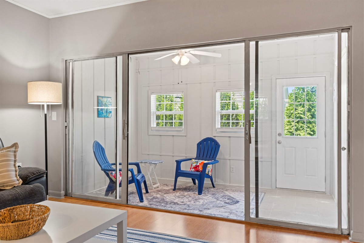 Enjoy morning coffee or a relaxing afternoon in the peaceful finished patio.