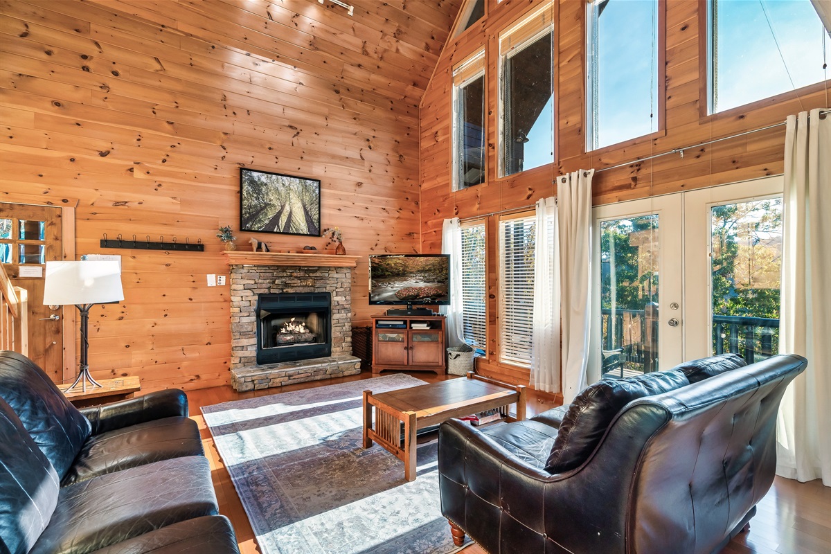 Inviting space with cozy cabin charm
