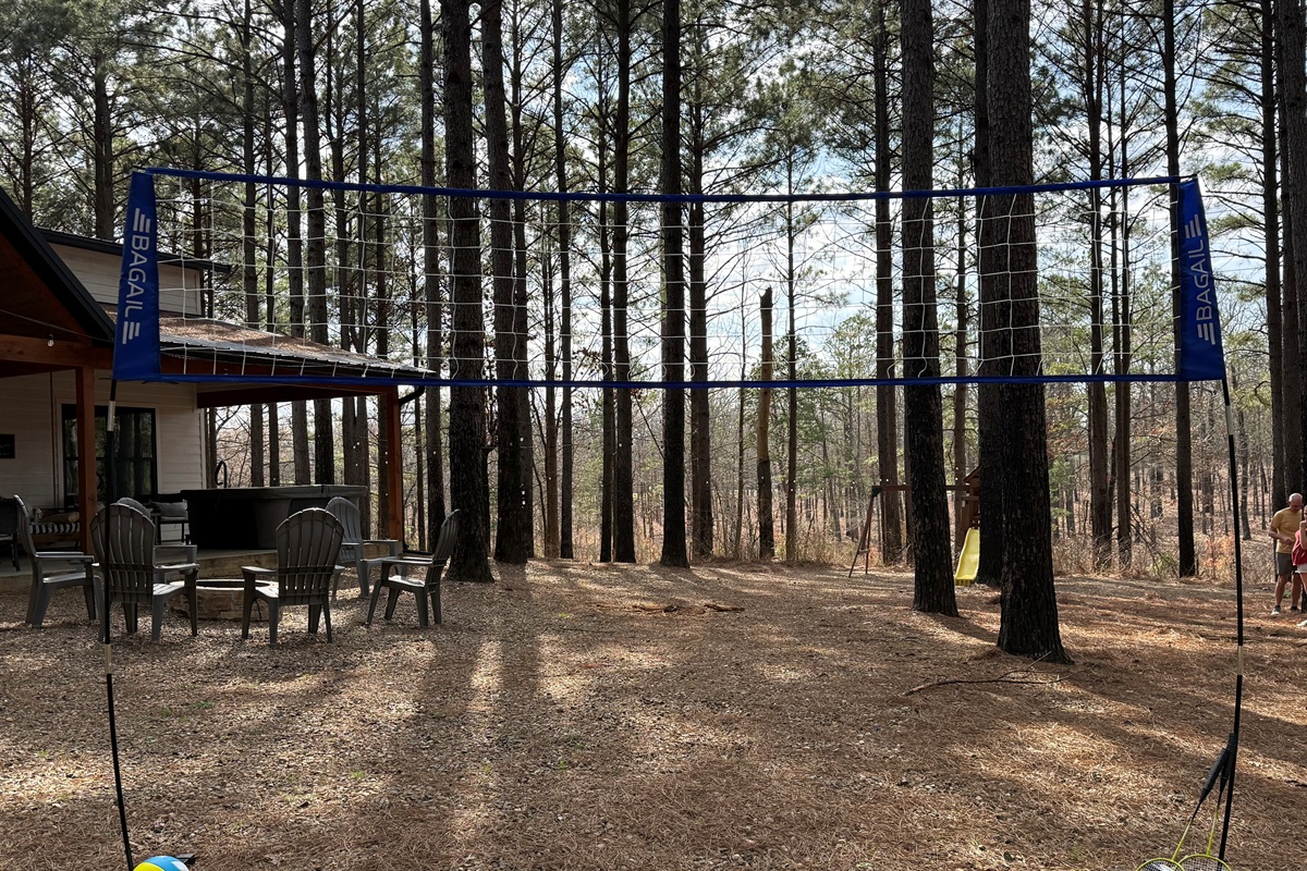 A net to play volleyball or badminton!