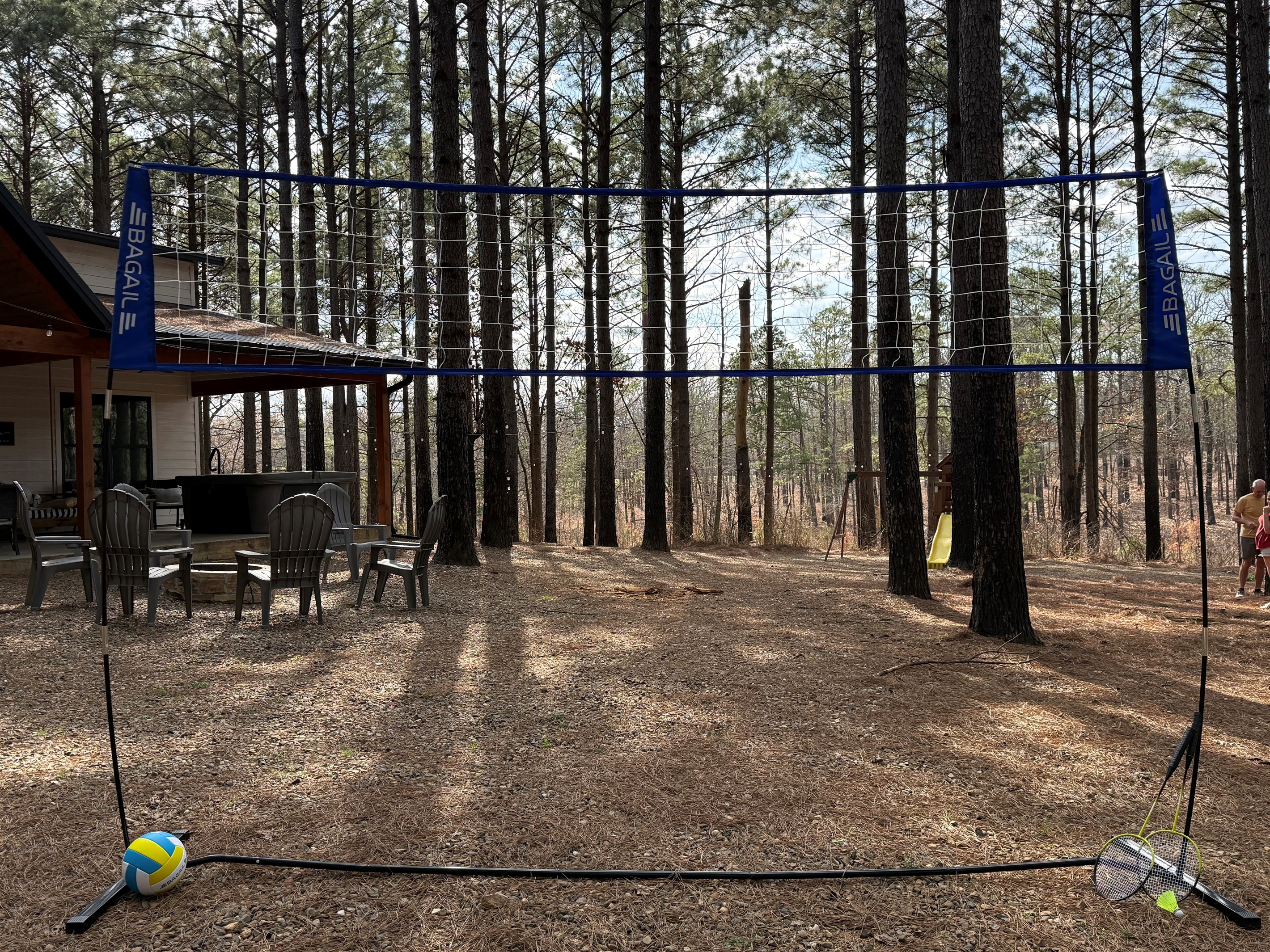 A net to play volleyball or badminton!