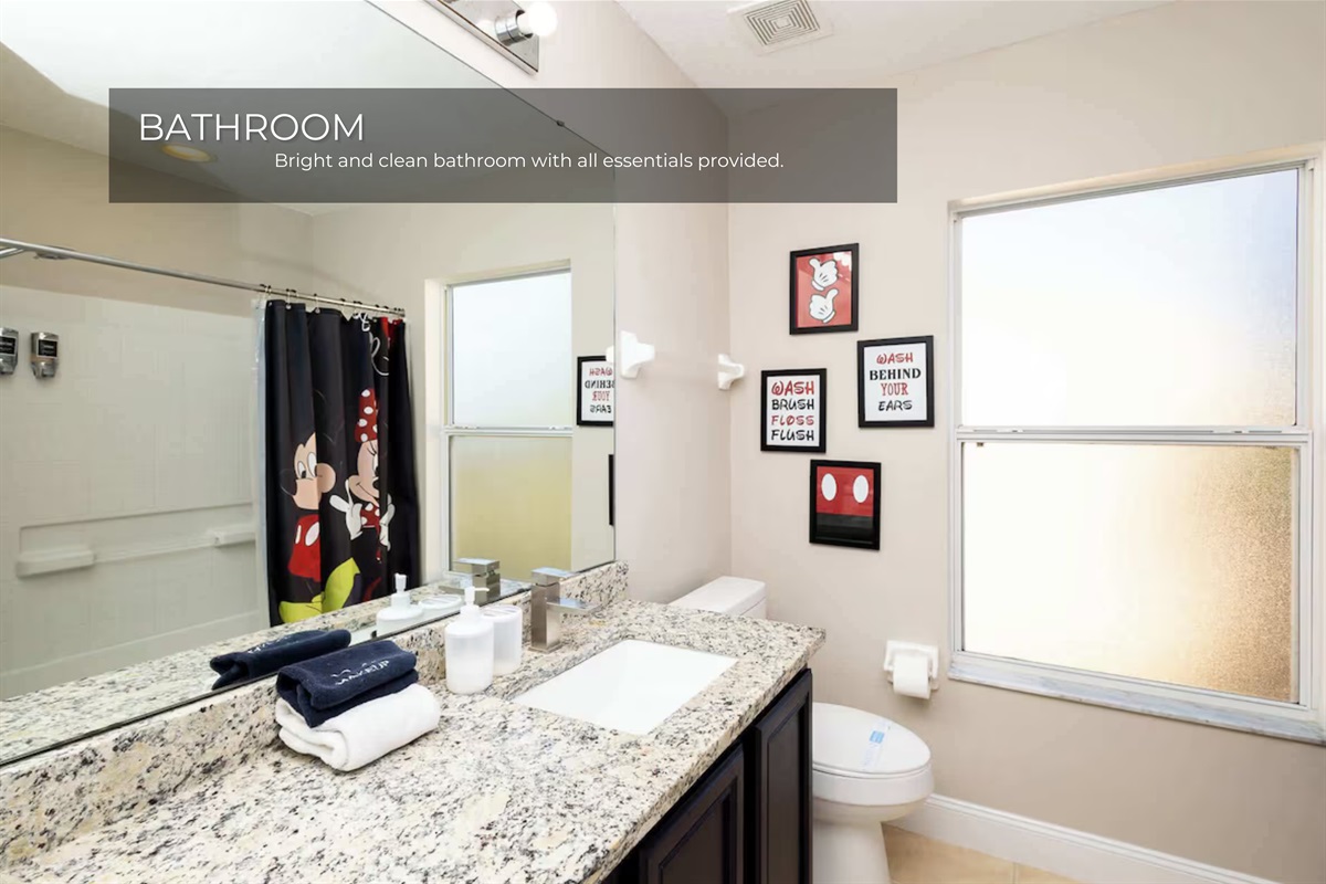 Refresh and unwind in this sparkling clean bathroom with modern touches.