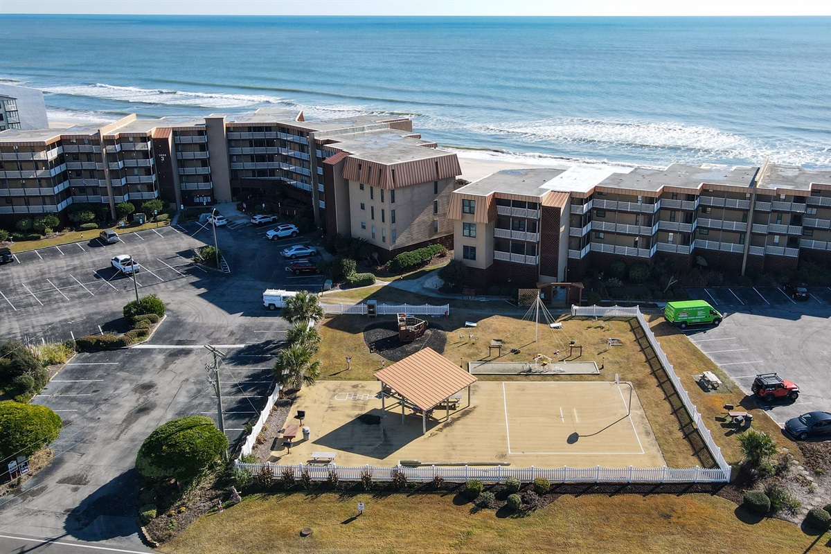 Condos and play area