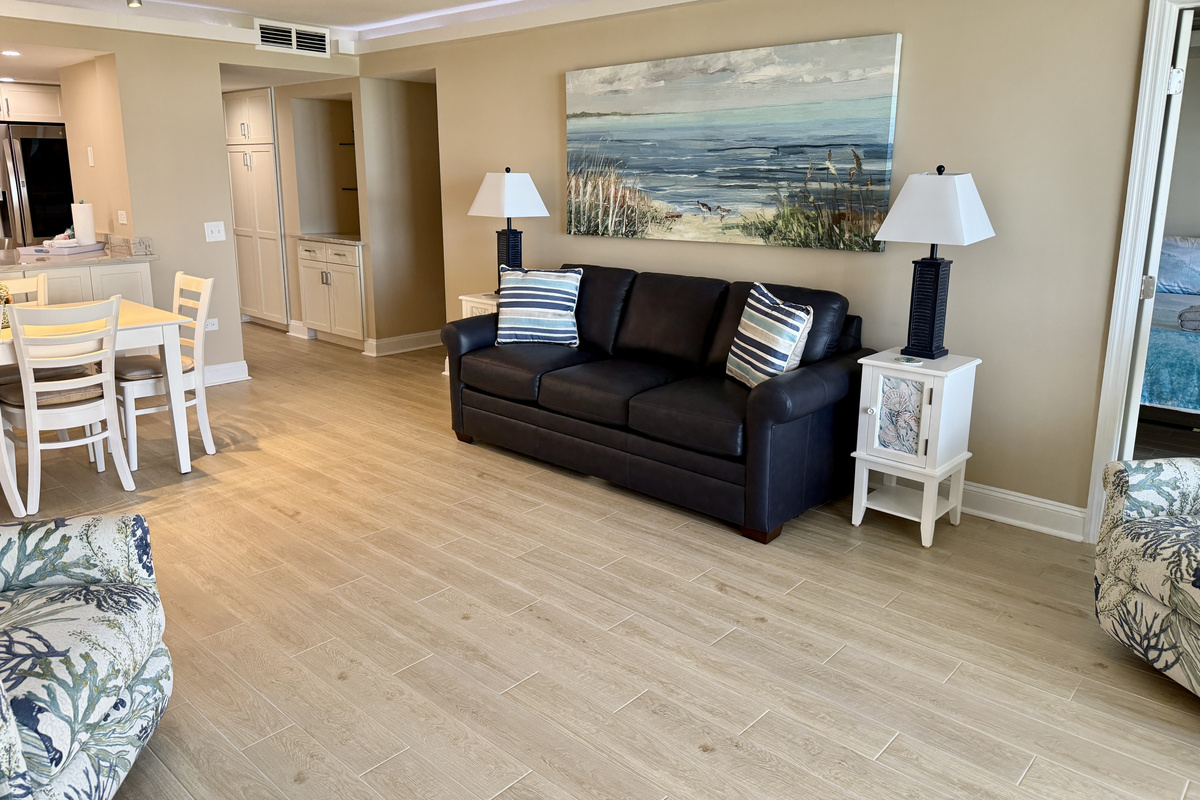 Tiled Ocean View Living Room