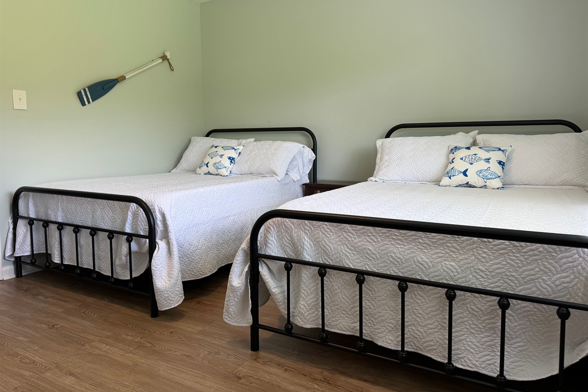 2nd bedroom- 2 double beds