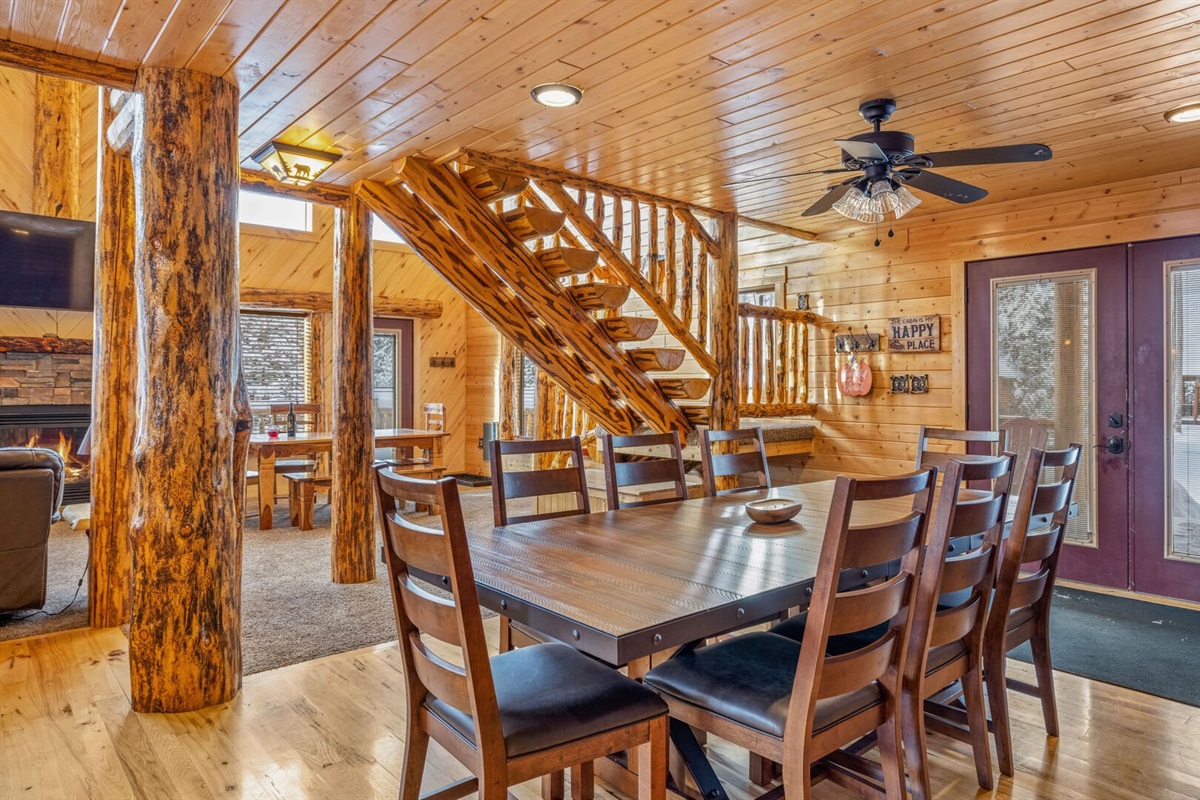 Beautiful wood beams and attention to rustic details invite you in