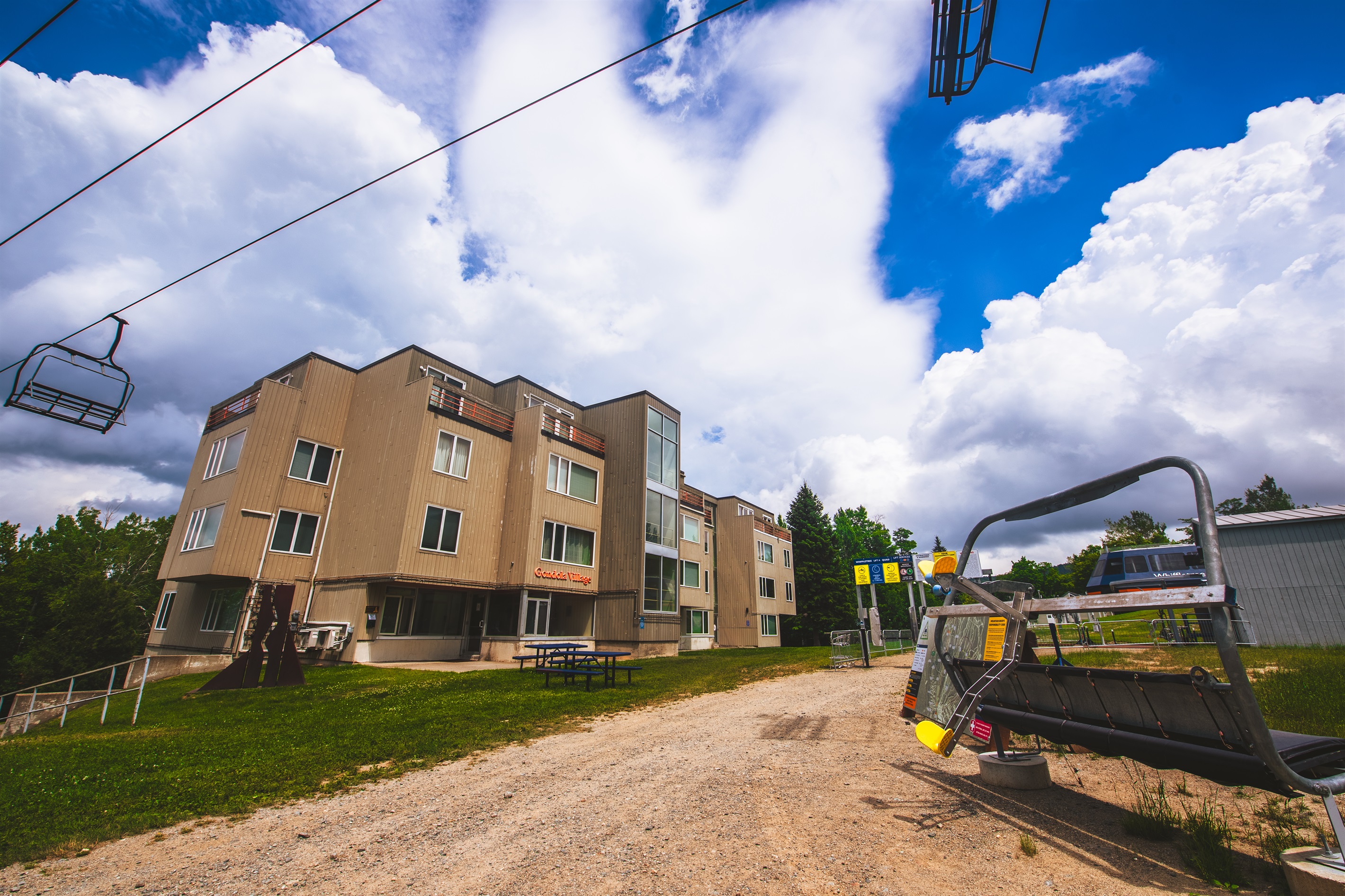 Exterior walkway to chairlift