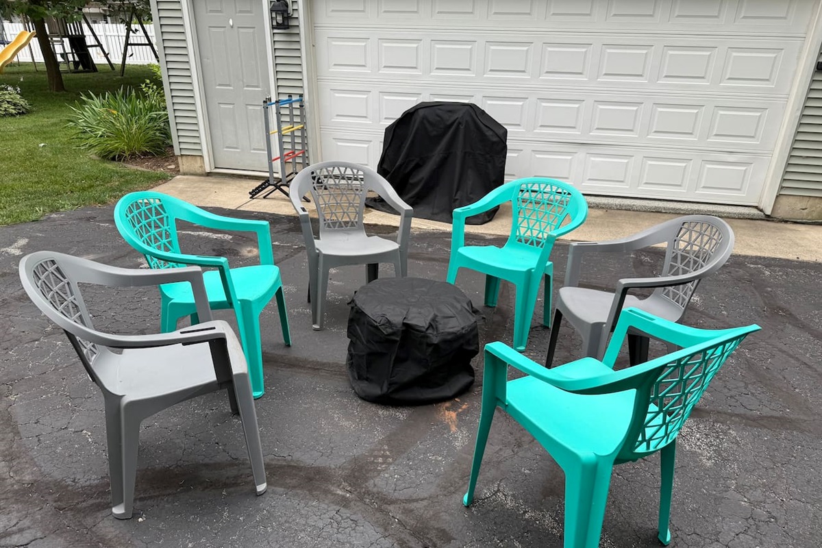 Please add cover once cool to keep out water and debris. Firepit stores under porch.