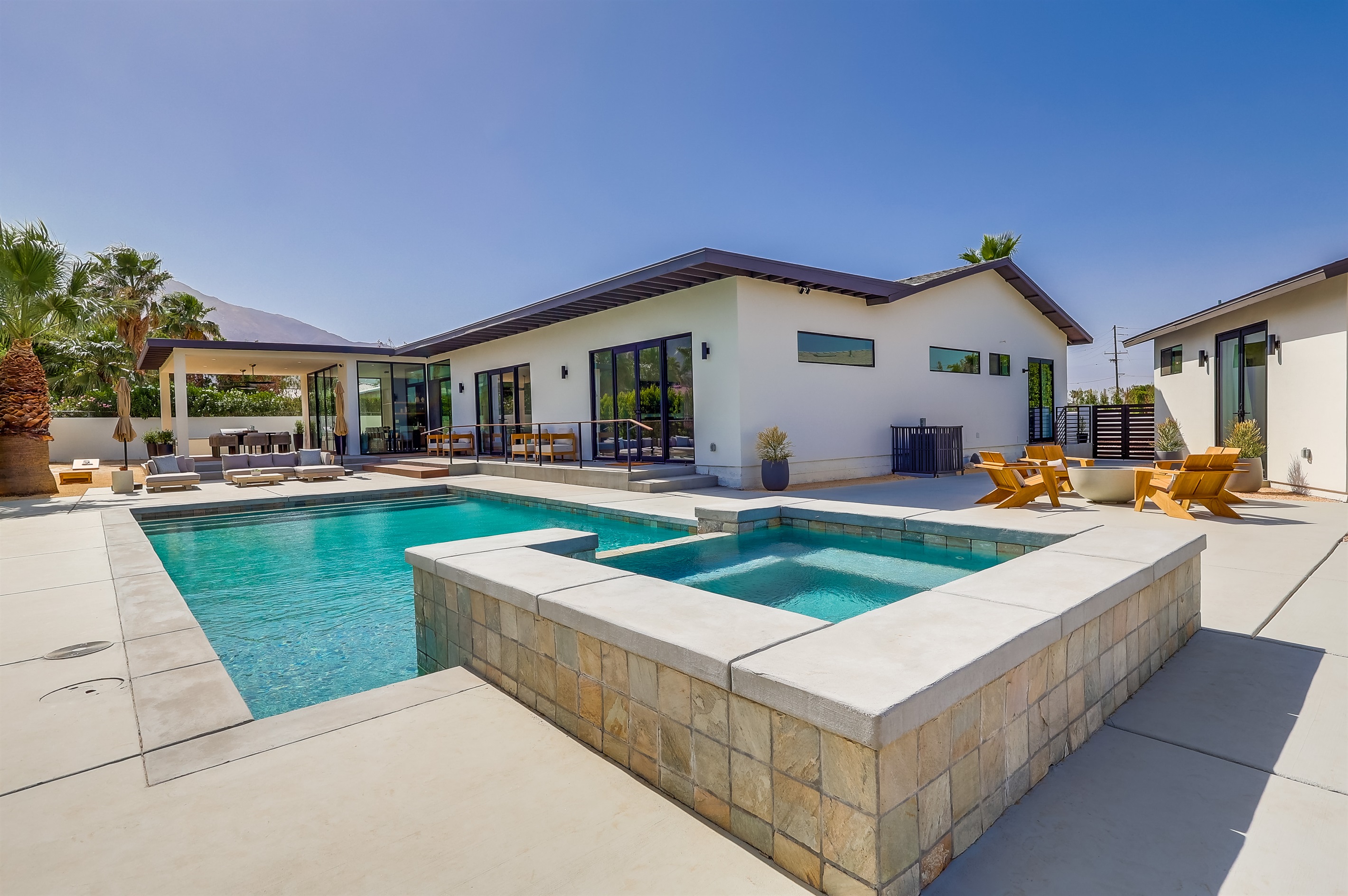 Relax, unwind, and recharge in the salt water pool and jacuzzi
