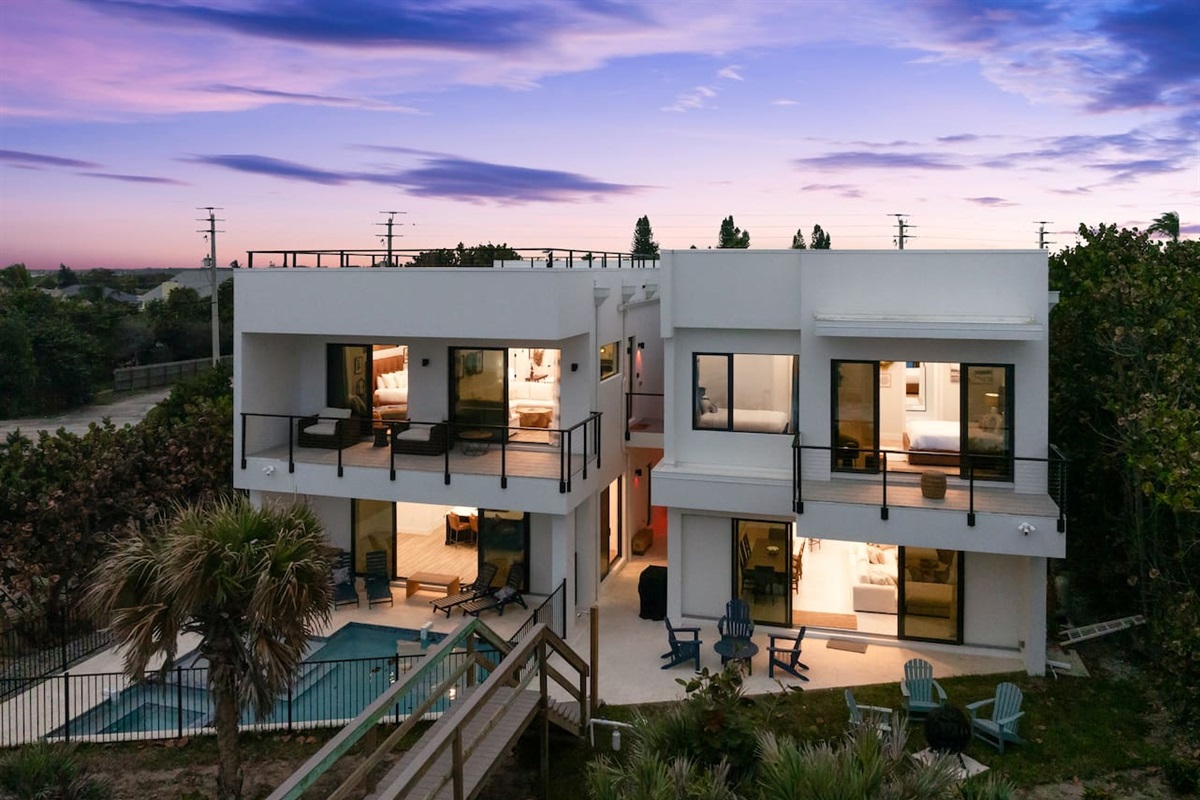 Right side is six bedrooms and left side is three!