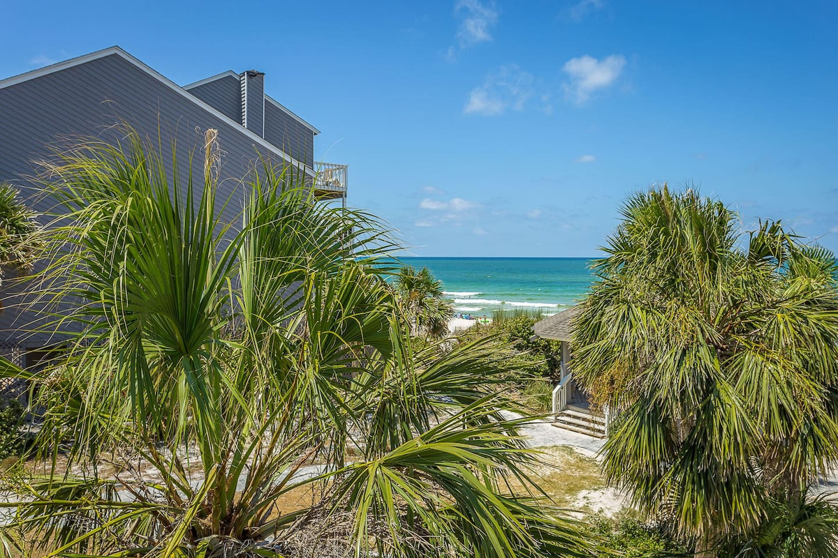 Pour your morning coffee and walk straight to the deck &mdash; the Gulf is right there, waiting. This is the view you booked the trip for.