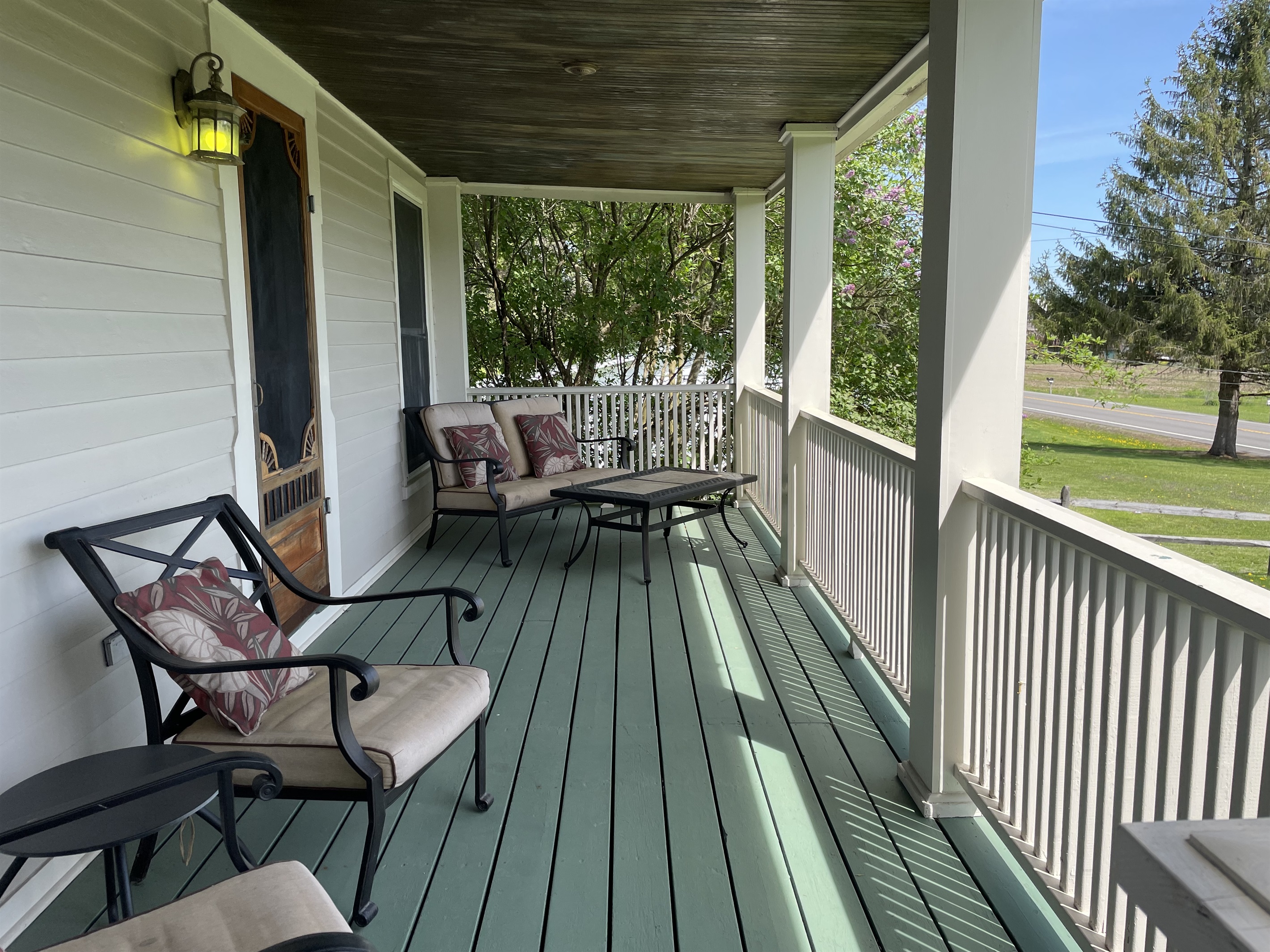 Front porch overlooking rolling hills