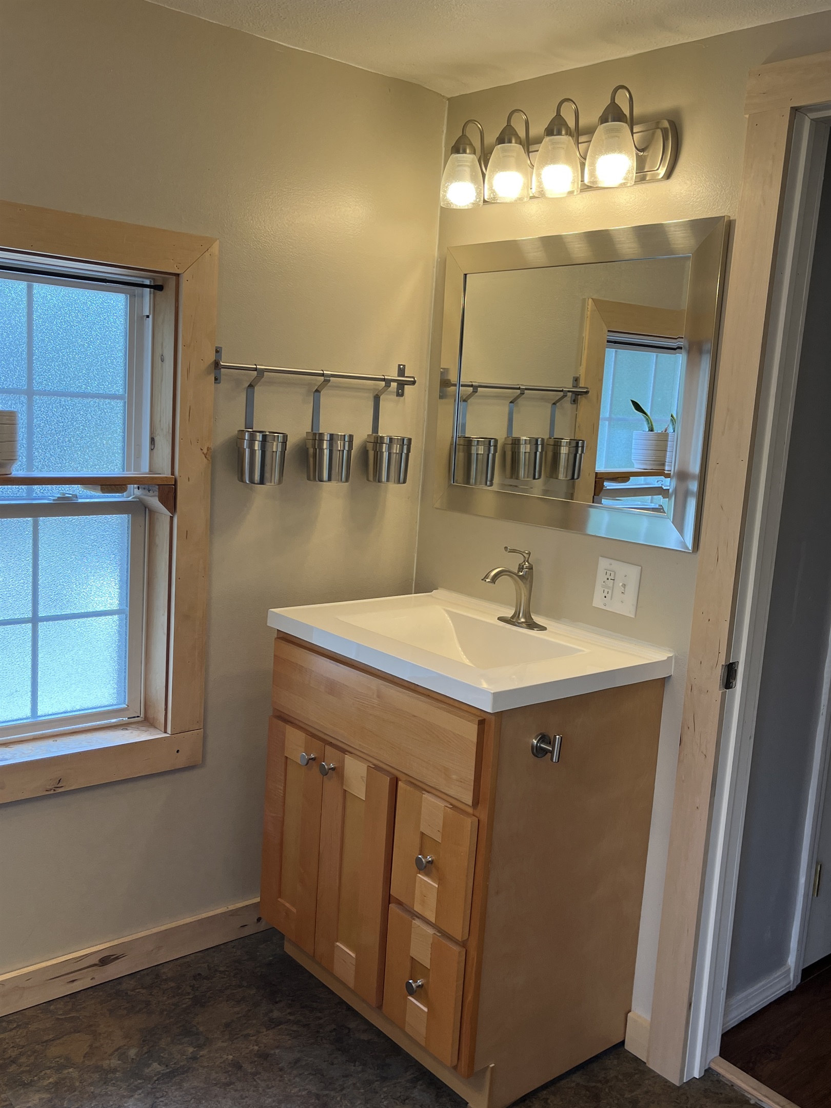 2nd floor bath with 2 vanities and shower