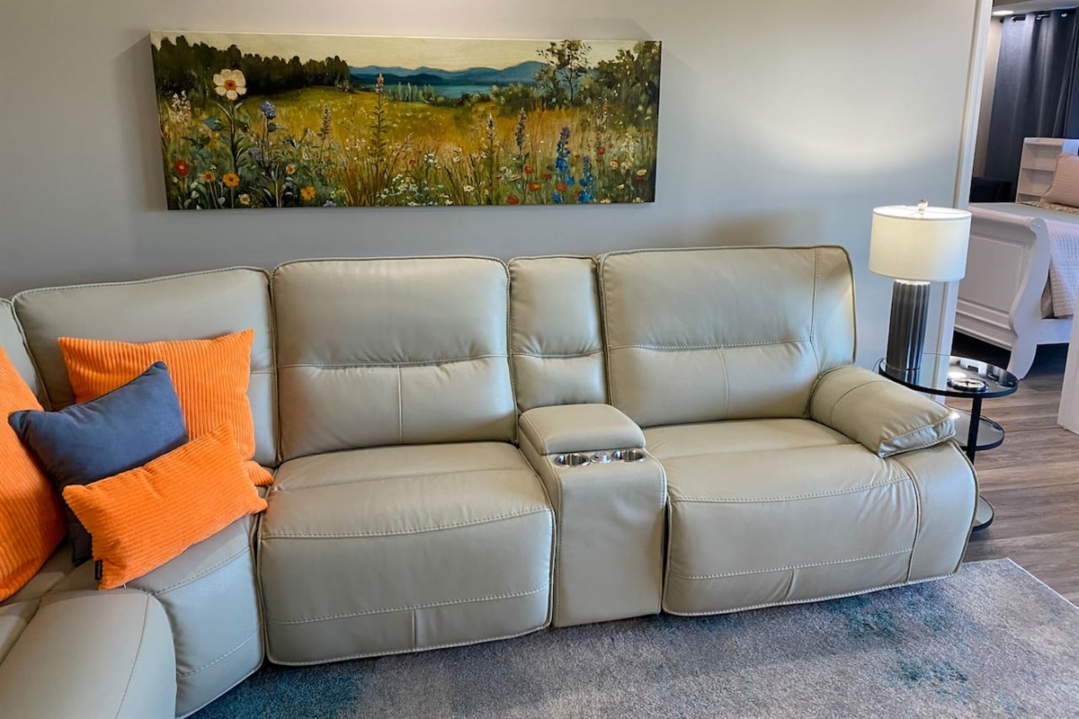 Yes, the Cali king bedroom is just off the main living room area. Transition from one space to another crossing a minimal threshold entrance into the principal bedroom. 