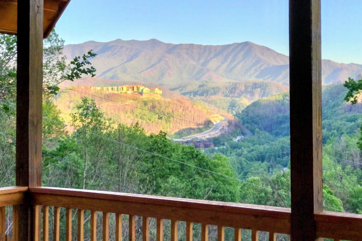 Sunset on Mt LeConte from the deck