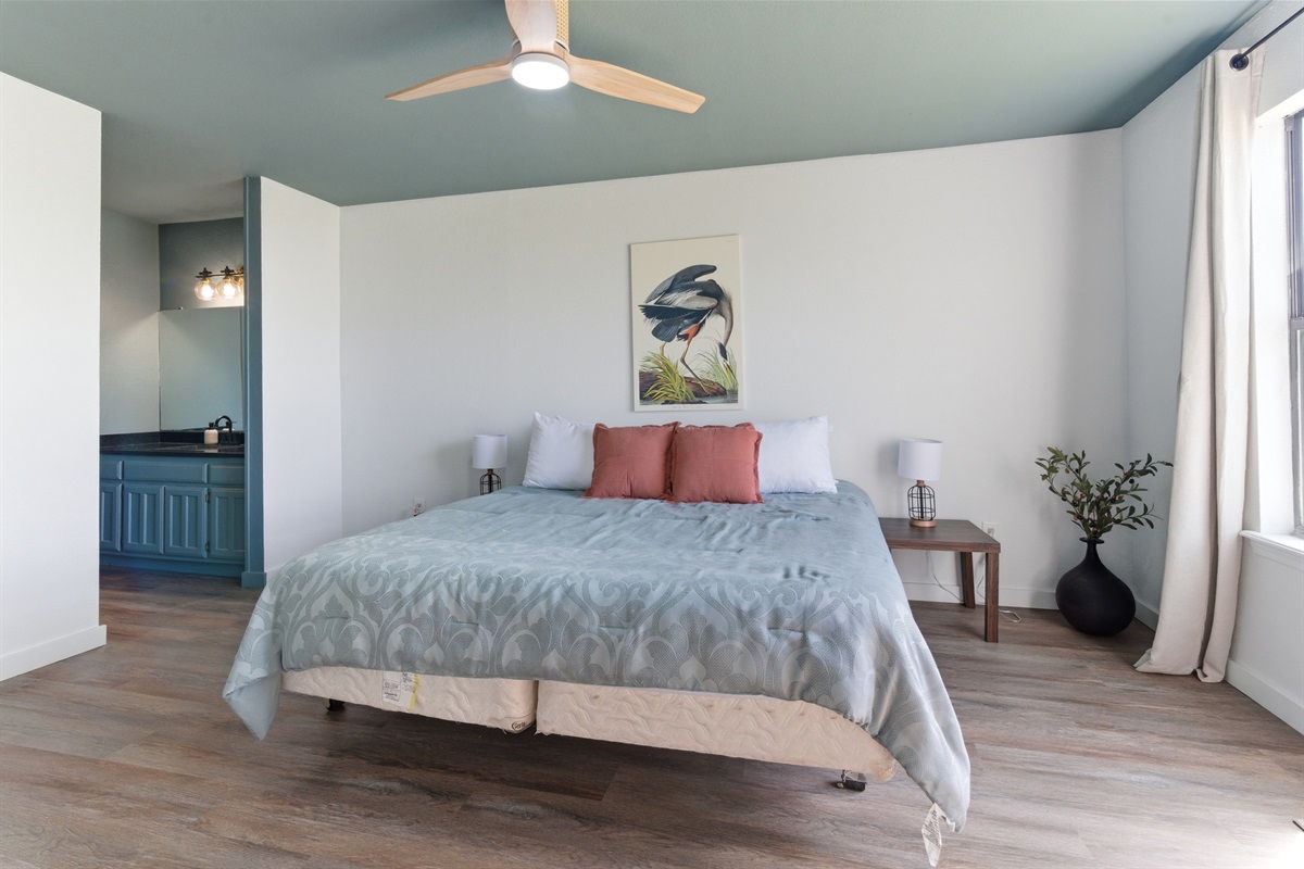 Master bedroom with ensuite bath, king