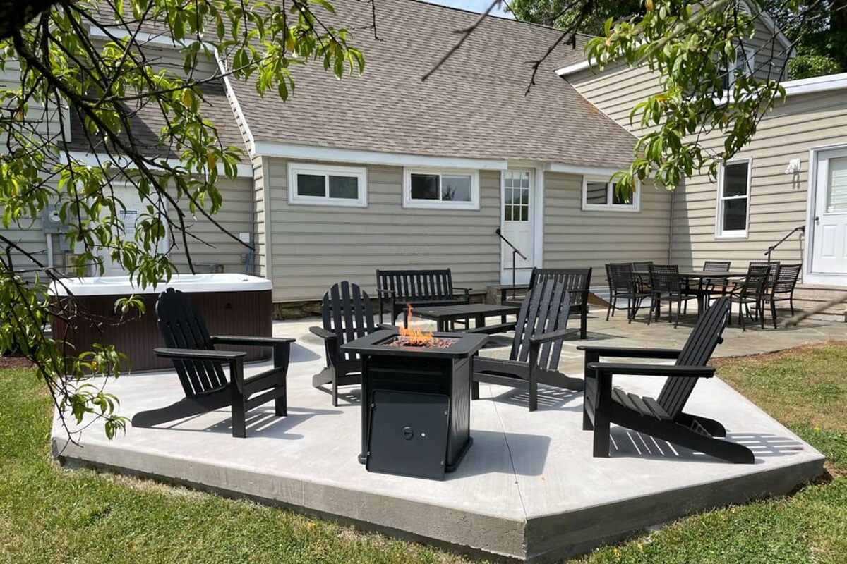 Enjoy the back patio during your stay. 