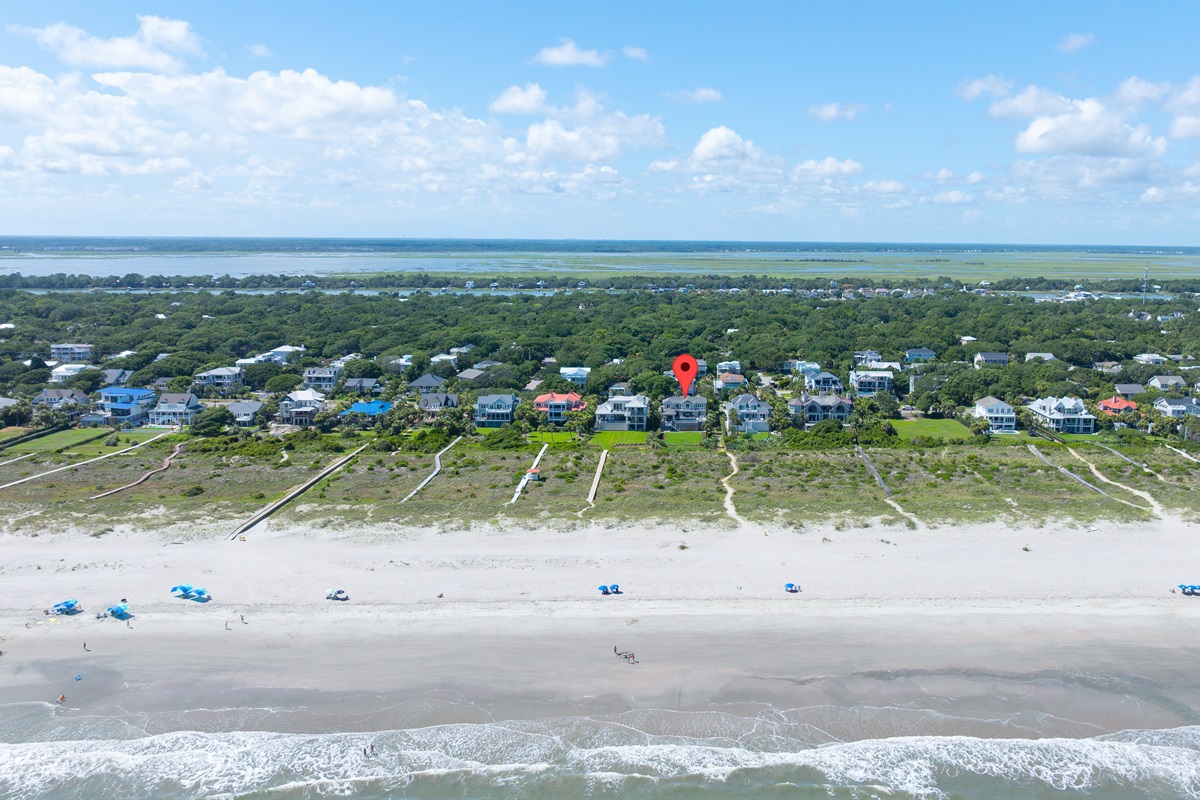 Location from Beach | Beach Shelter | 3708 Palm Blvd | Isle of Palms, SC | IOP Escapes