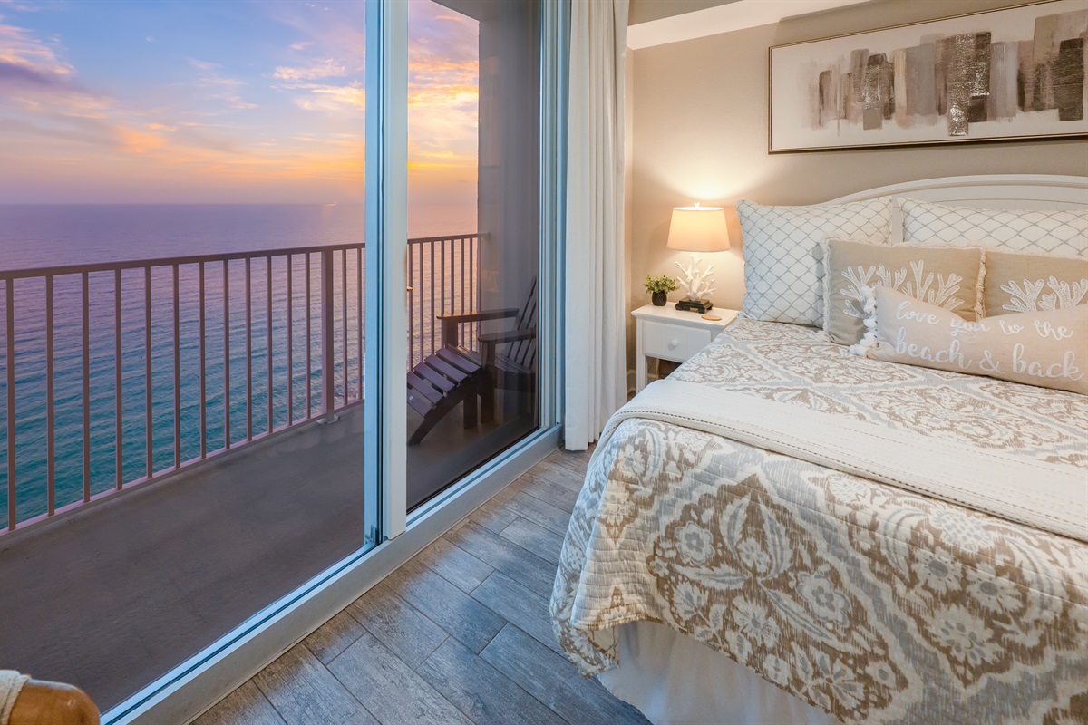 Fall asleep to the sound of the waves and wake up to this view.