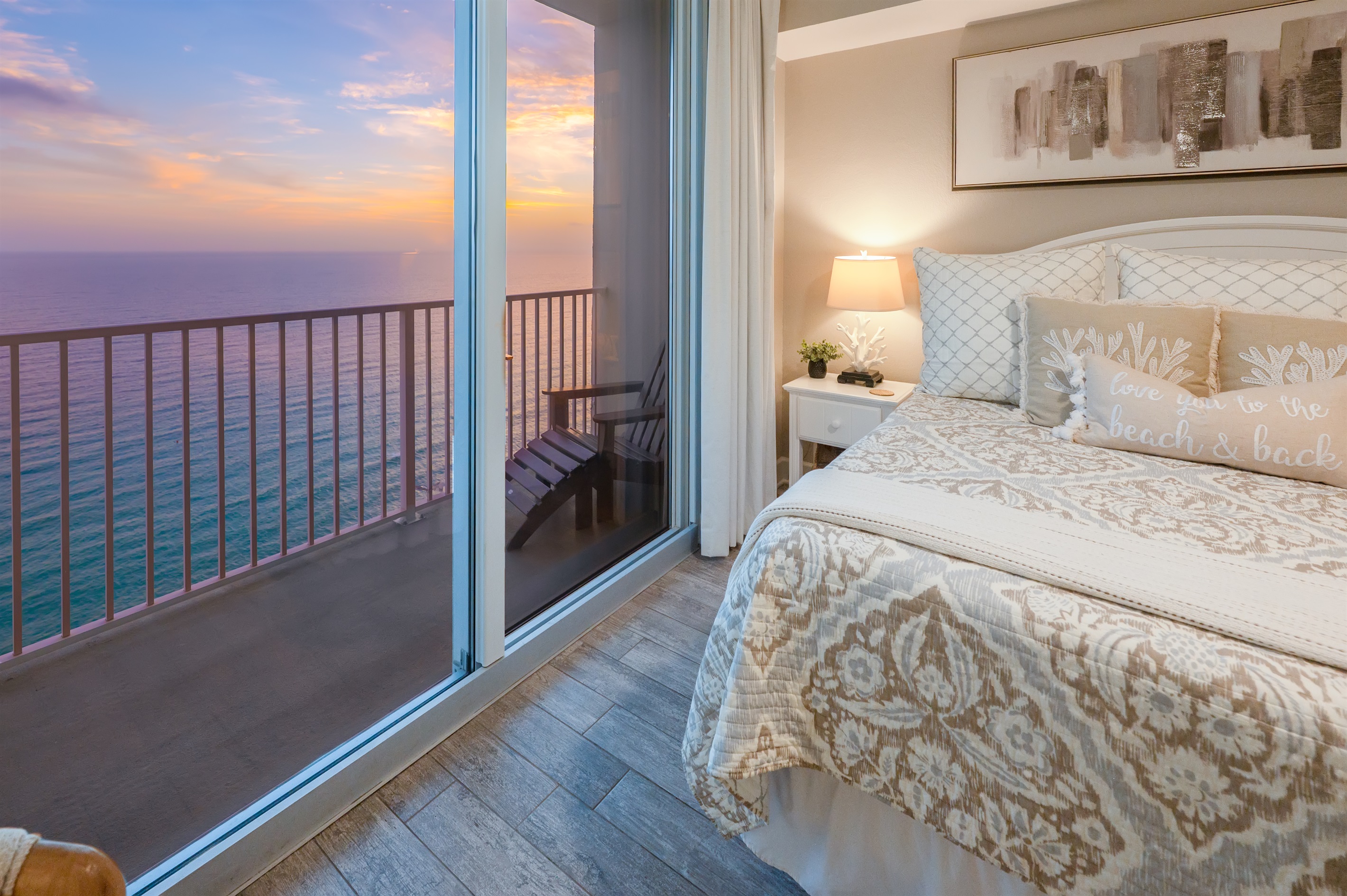 Fall asleep to the sound of the waves and wake up to this view.