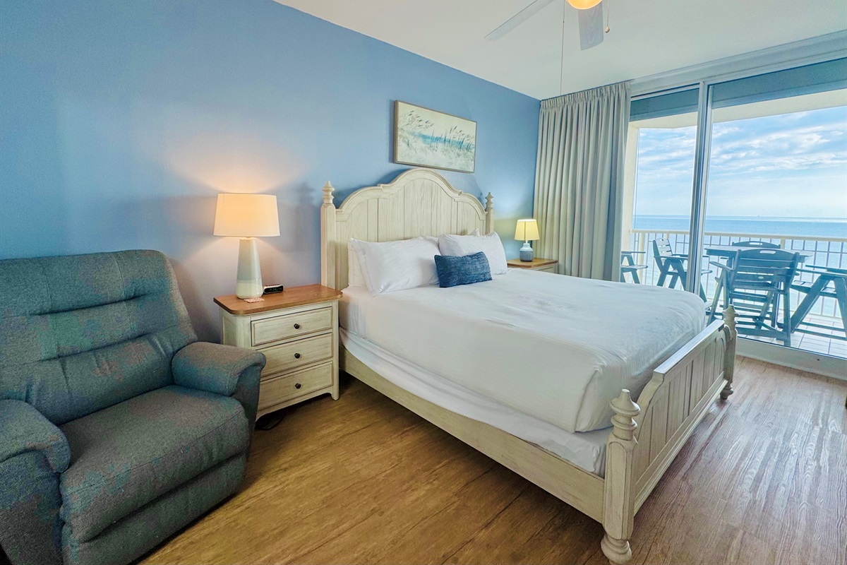 Master Bedroom has gulf view with doors to balcony