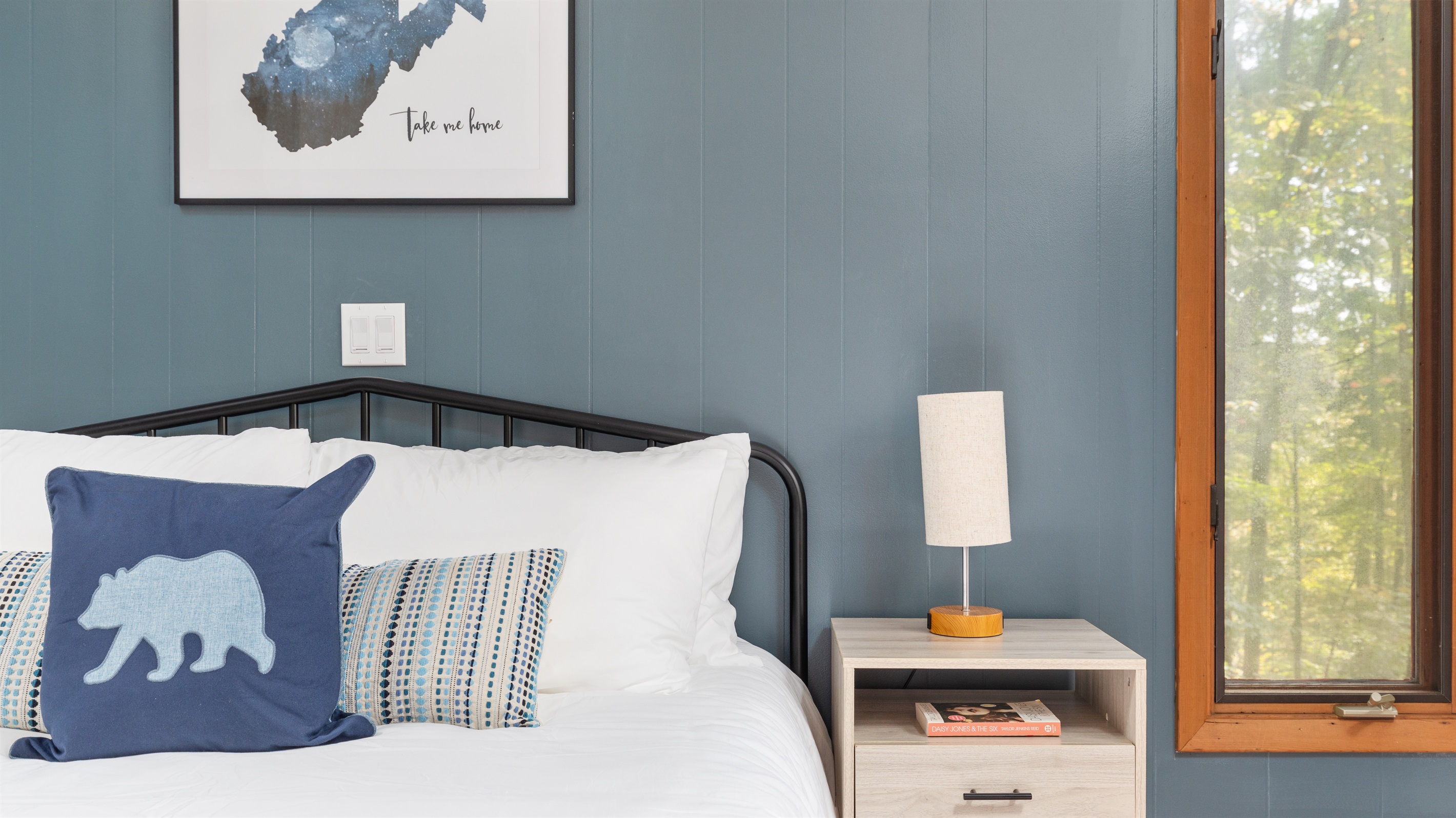 Relax and recharge in this spacious Queen bedroom, with added blankets, pillows, and fitness gear to start your day right.