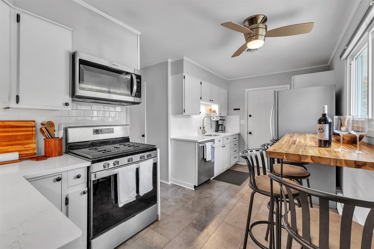 Prepare your favorite meals in the spacious, fully equipped kitchen. 