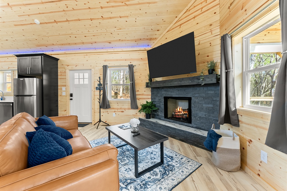 Get Cozy on the Sofa and Feel the Comfort of the Electric Fireplace