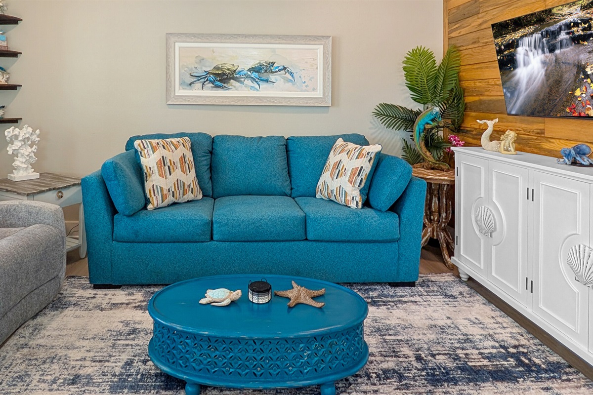 Comfy seating and smart tv