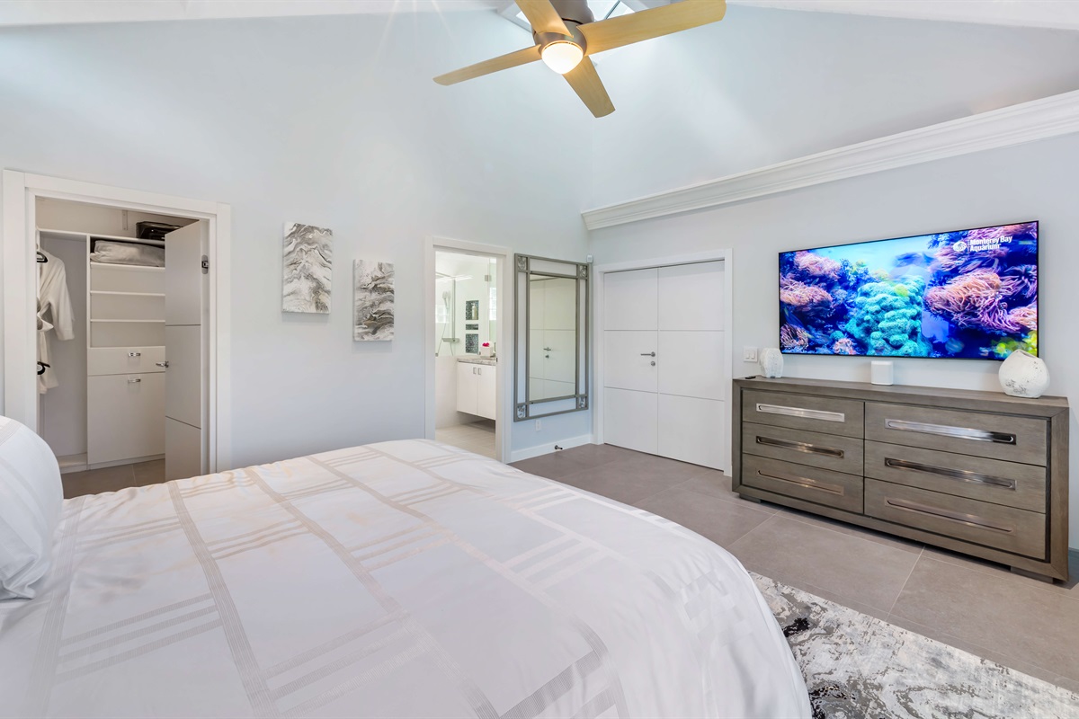 Primary bedroom has a Smart TV