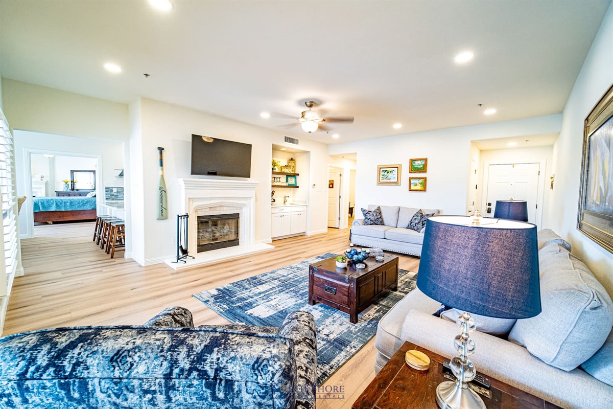 Fireplace & HDTV in Family Room