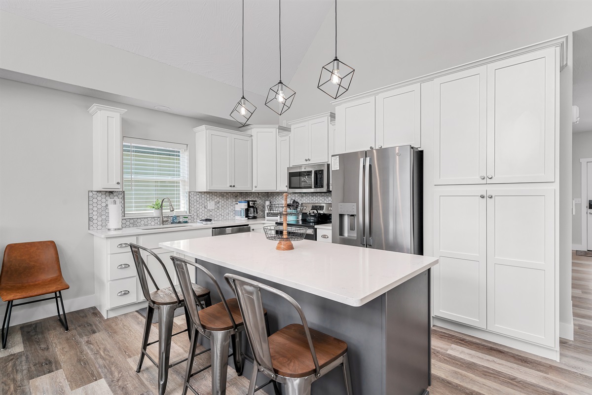 Baking cookies with the little ones in the open kitchen will provide long lasting memories.