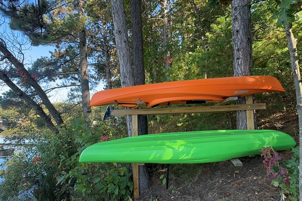 Two kayaks await - enjoy Sibley Lake or venture into nearby Mayo Creek and Mayo Lake.