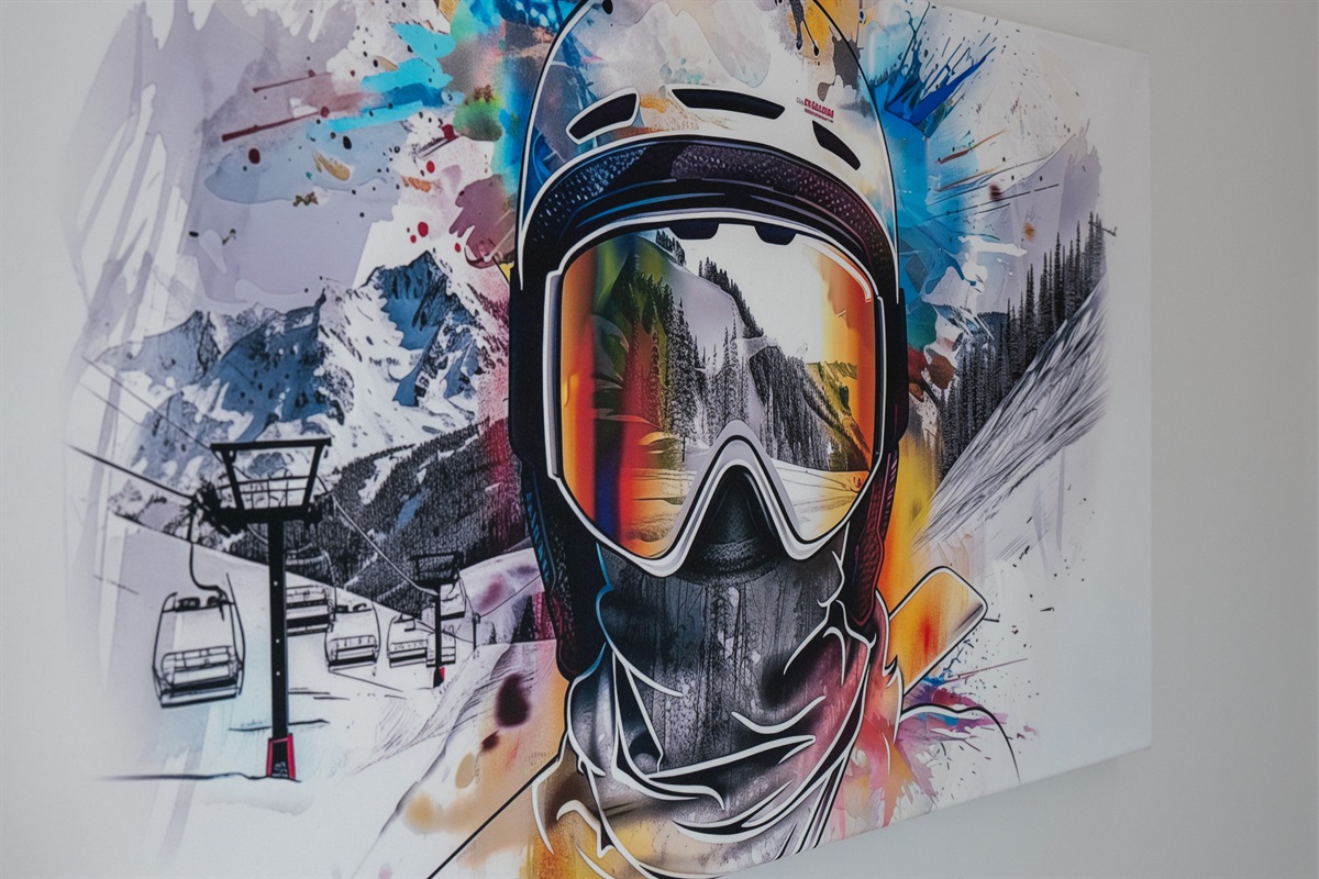 Bold ski-inspired artwork celebrating the mountain lifestyle.