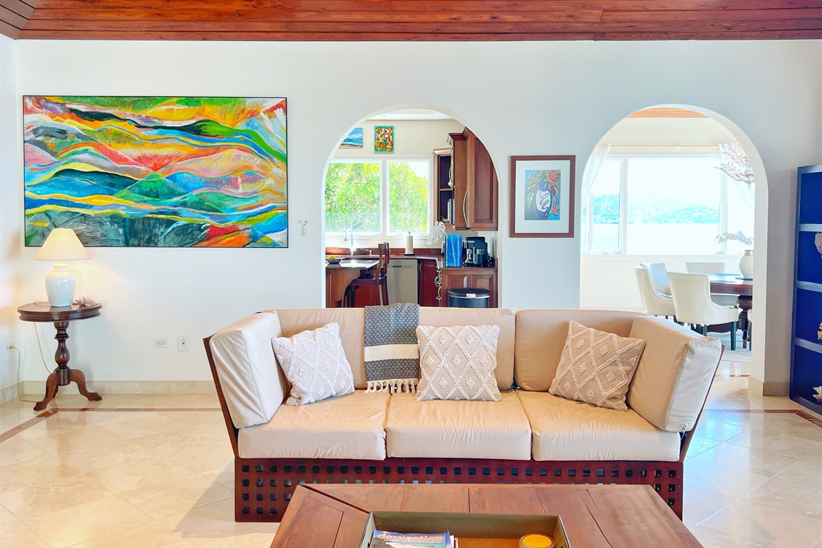 The main living space is connected while also being separate.