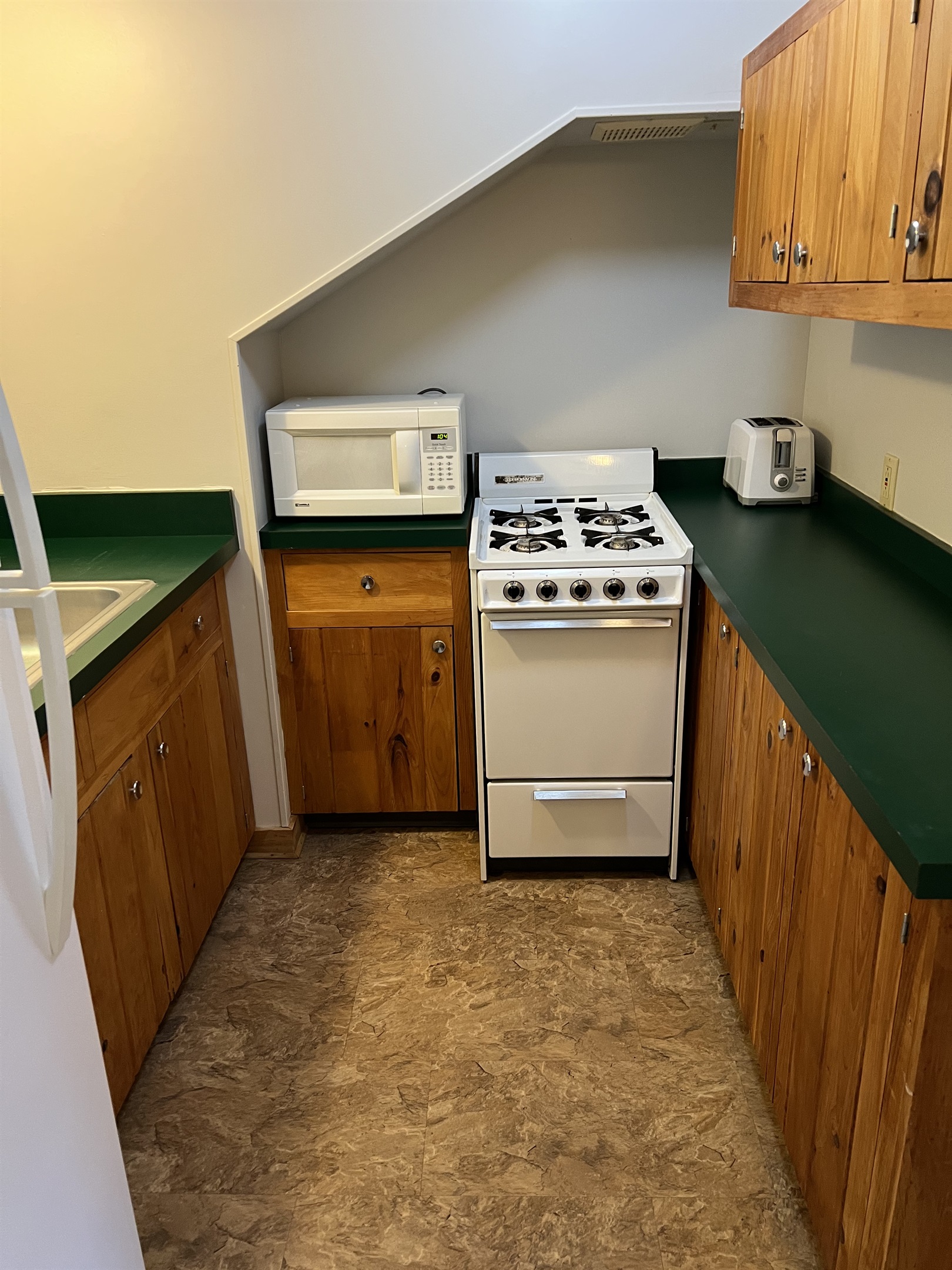 Kitchen is fully equipped.