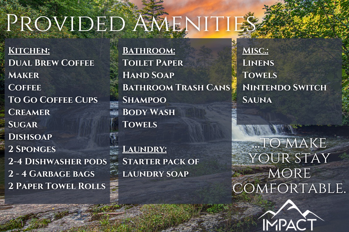 Your comfort is our priority! Enjoy our thoughtfully provided amenities, all set up to make your stay feel just like home.