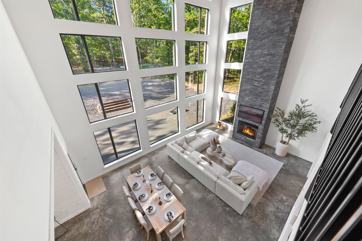 Top view of the large, open living space