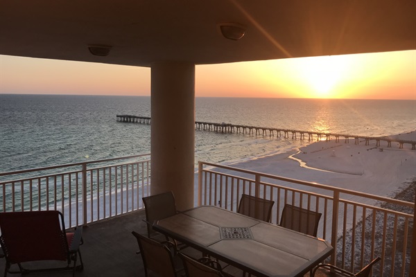 Sunset view from main balcony