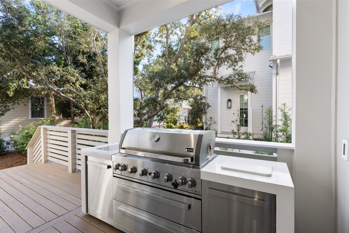 Outdoor Kitchen + Entry to Laundry Room/Mud Room