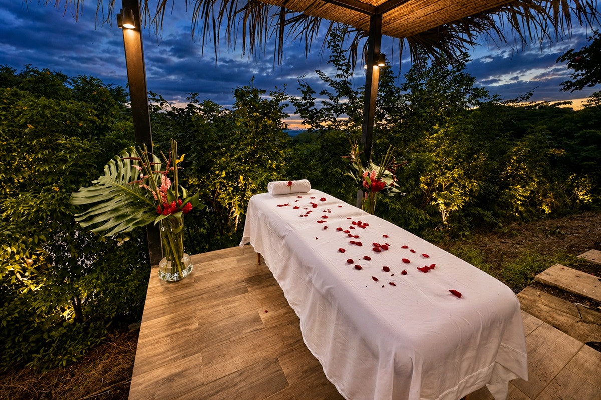 Scheduled Massage Veranda surrounded by jungle