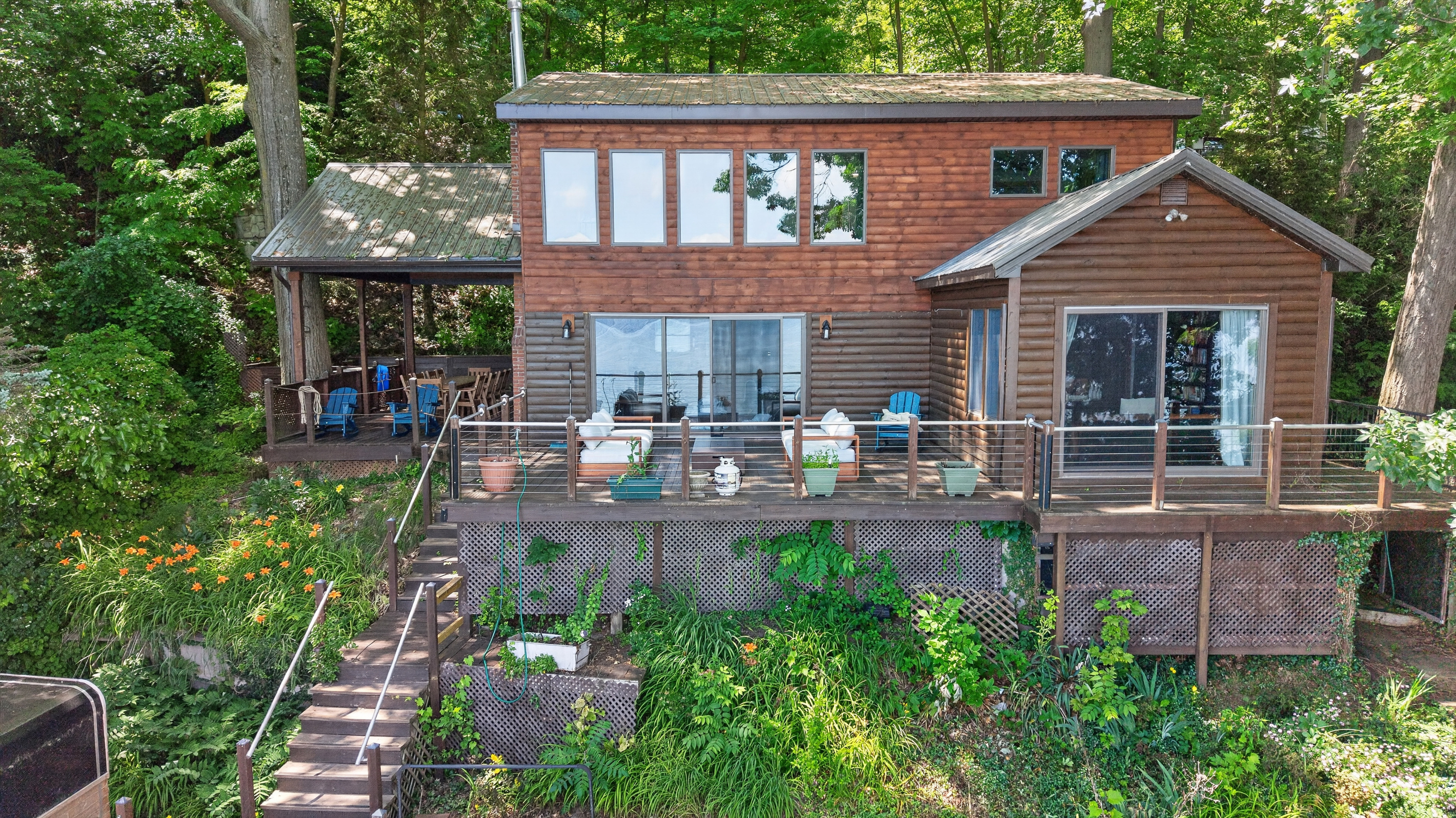 Rear exterior with multi-level deck