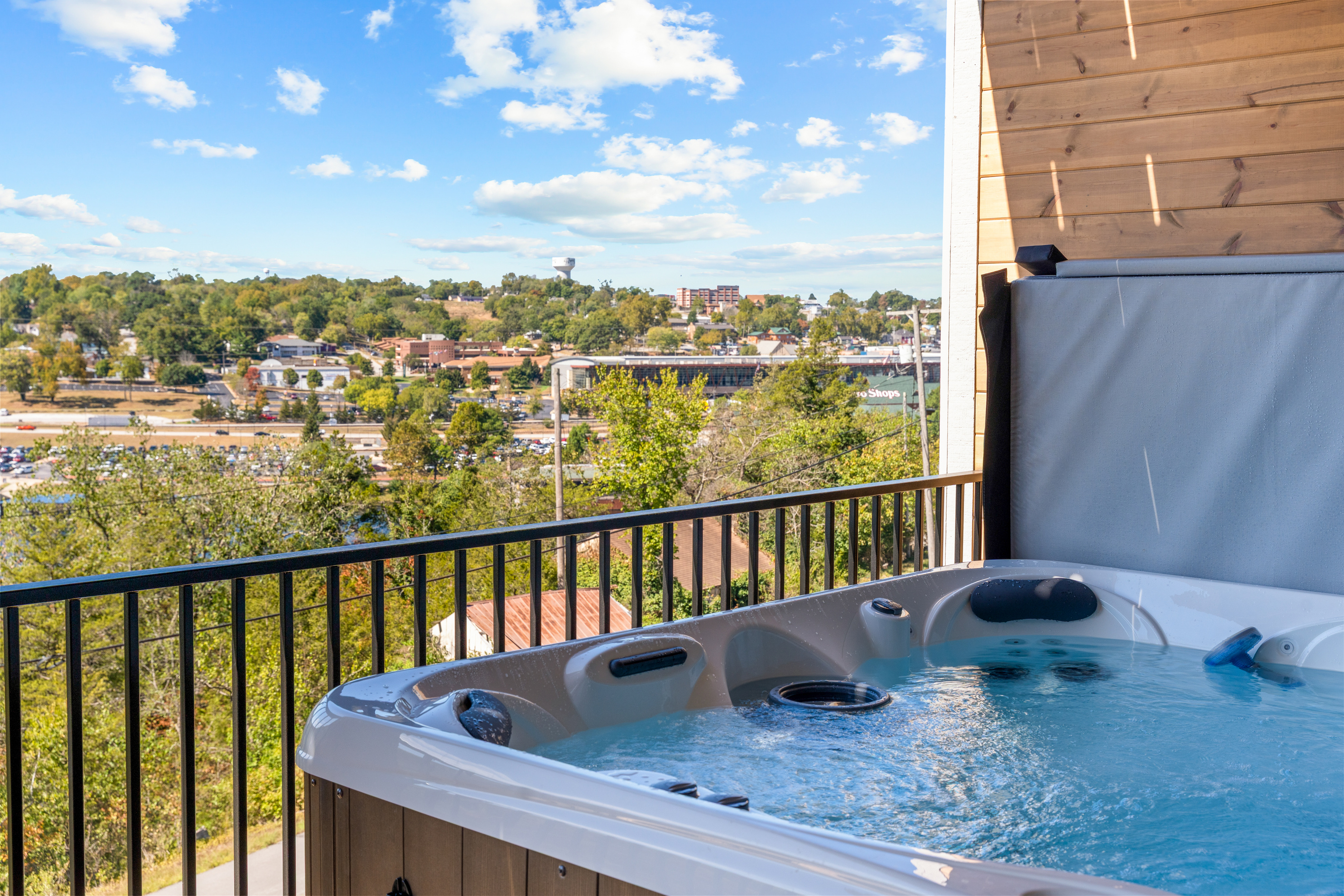 Unwind in the hot tub with a view!