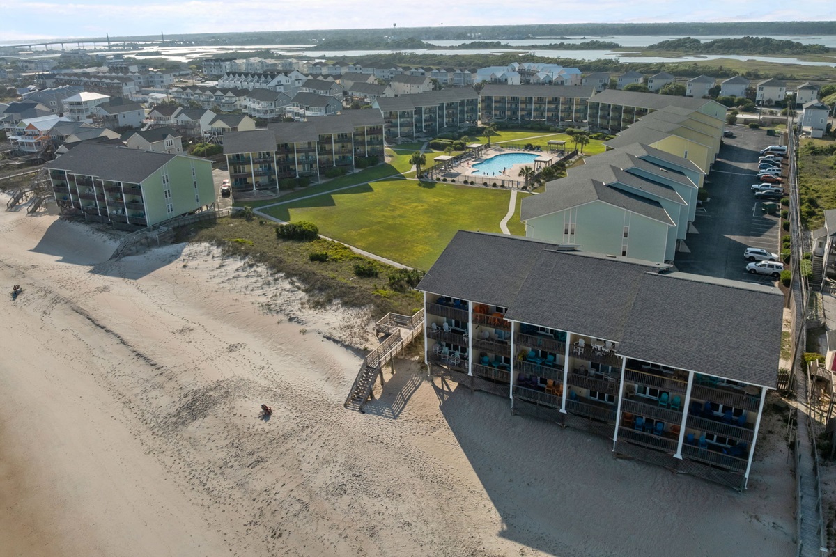 Expansive coastal views highlighting the full property and surrounding shoreline